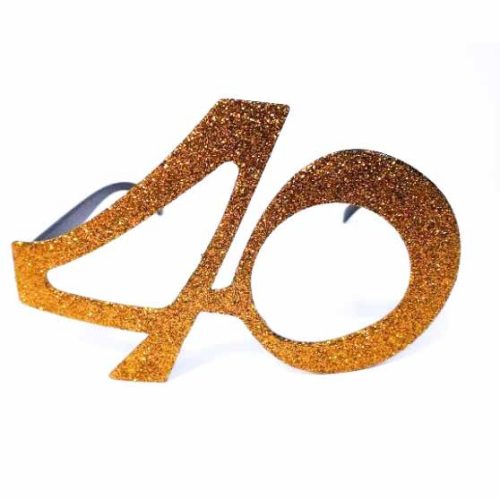 40-es party szemüveg - arany