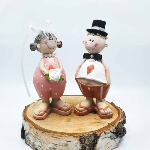 Maci plüssök esküvőre házassági évfordulóra vintage stílusban - 25cm